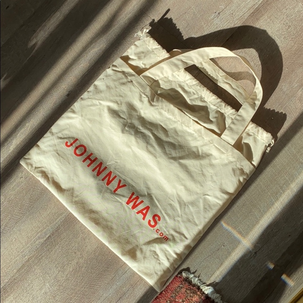 Johnny Was canvas drawstring bag